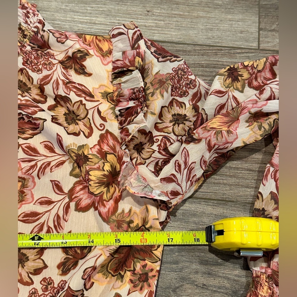 Anthropologie Greylin Floral Ruffle Smocked Waist Dress XS - Picture 7 of 10